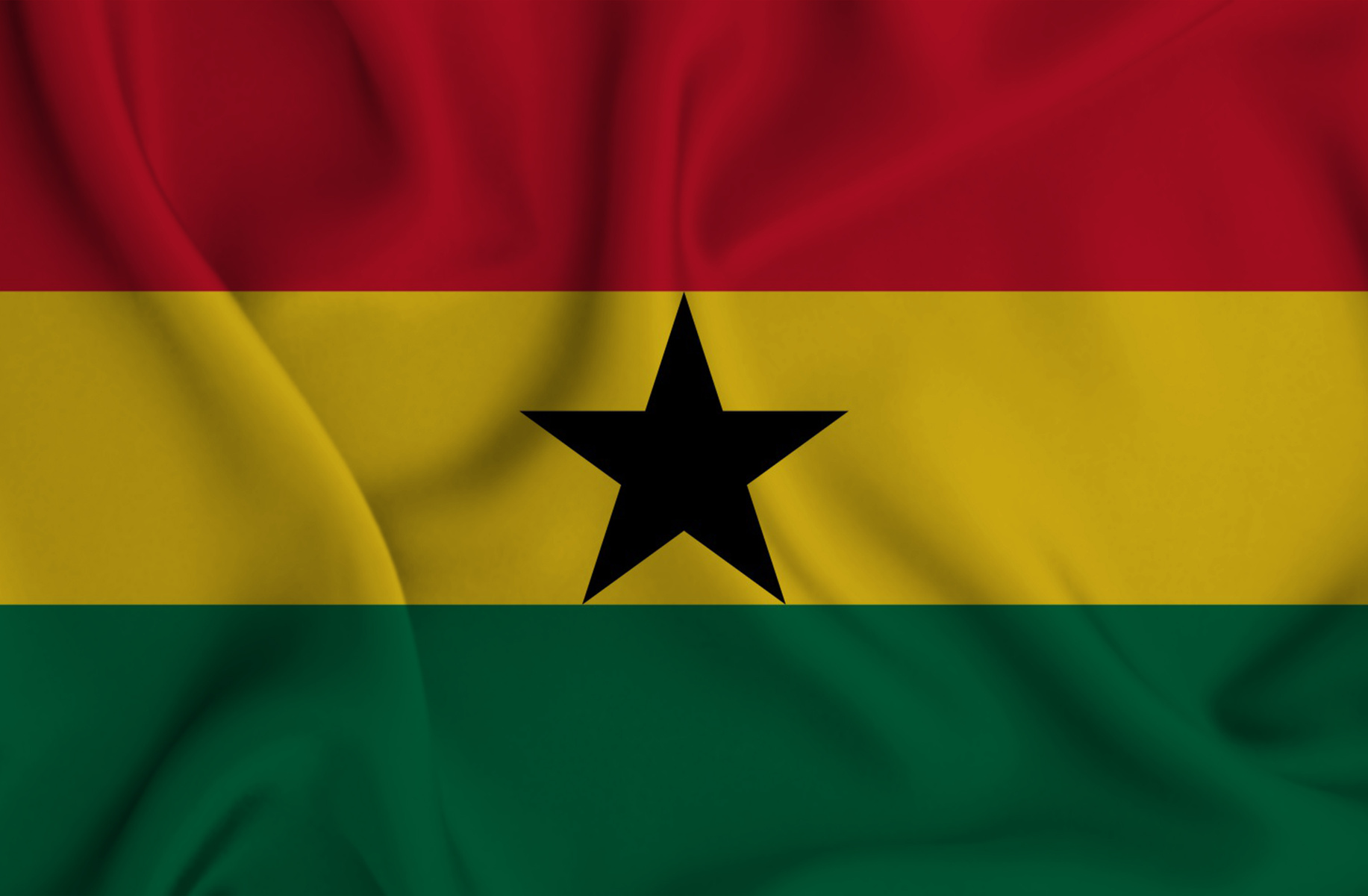 waving flags of Ghana